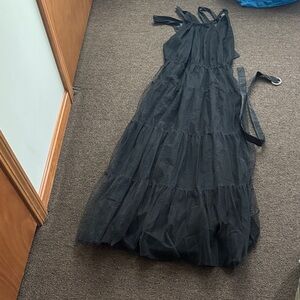 Zara Black Tiered Maxi Dress